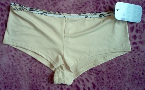 NWT panties boyshort boy short nude leopard band HOT size medium brand new