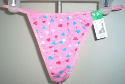 brand new ST. EVE thong panties size L pink hearts NWT