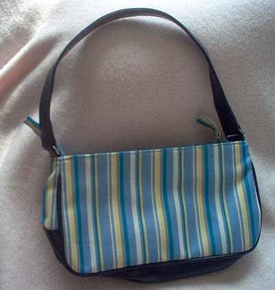 brand new ELLE GIRL handbag purse blue striped NWOT cute