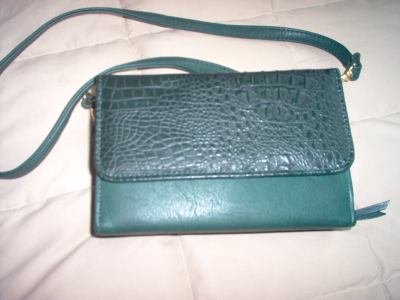 Koltov faux alligator purse with adjustable removable straps and multiple pockets