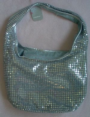 NWT silver sequin sling purse bag NOBO lightweight brand NEW