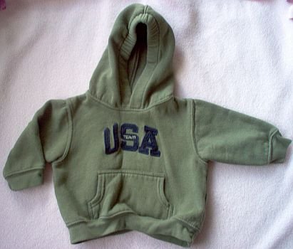 KIKS olive green team USA hoodie 18 mos months in like new condition