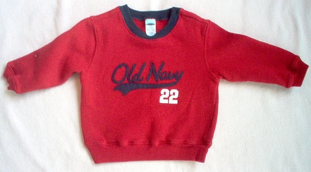 OLD NAVY baby 18-24 months mos sweatshirt boy girl red soft and warm