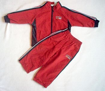 KRU 2T red zip up jacket pants oufit set athletic jogging