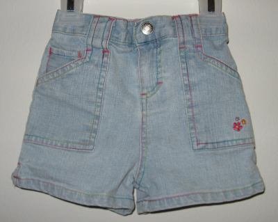 brand new girls Wonder Kids jean shorts size 12 months light wash