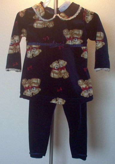 GORGEOUS Tumble Bears outfit set two piece 18 months blue in excellent condition