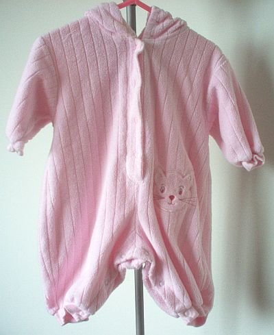 Class Club pink hooded one piece snap crotch 3-6 mos months in excellent condition