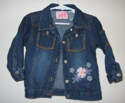 cute 18 month denim jacket regular wash flower stitch in like new condition