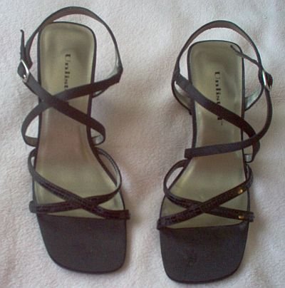 Unlisted black shimmery strappy sandals size 7 in excellent condition