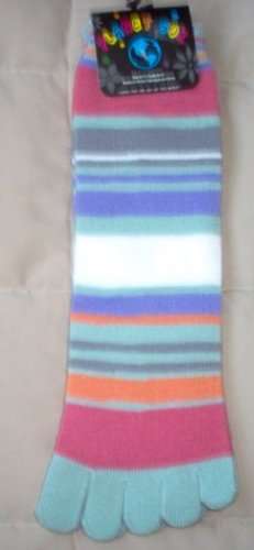 brand new Planet Sox size 9-11 TOE socks striped multi colored NWT