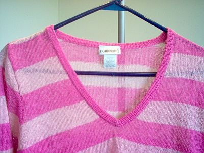 Fashion Bug size large see through pink sweater in excellent condition