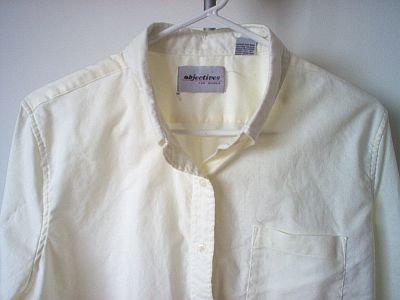 Objectives for Women cream button up long sleeve shirt size 40/L/XL excellent condition