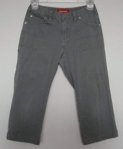 UNION BAY girls cropped capri pants olive green size 10