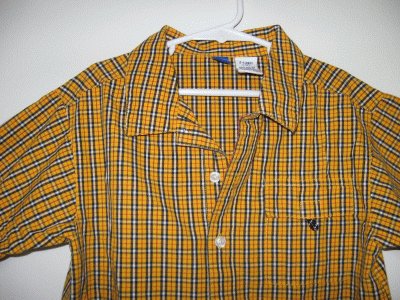 brand new no name GYMBOREE orangey yellow plaid button up 2000 6yr xl NWOT