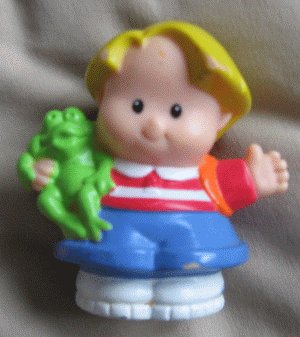 2001 Fisher Price Little People EDDIE school frog bag