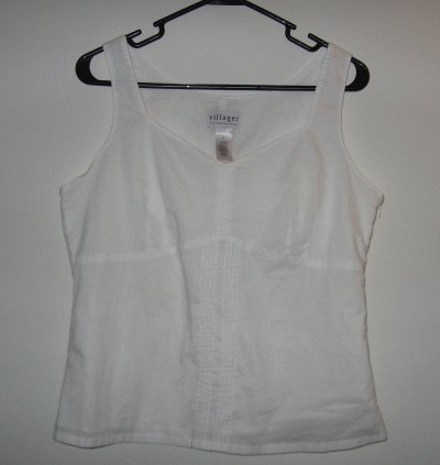 Villager Liz Claiborne size 12 white tank zip side like new