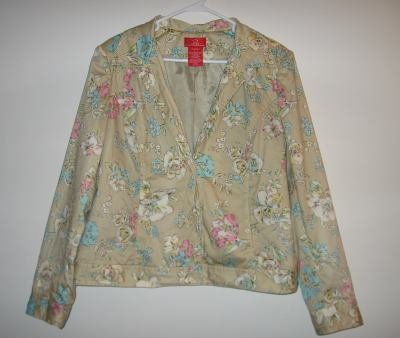 Oscar de la Renta jacket blazer floral flower size 14 excellent condition