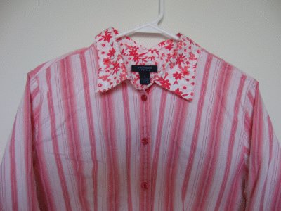 Westbound Stretch pink stripe floral top size Large like new