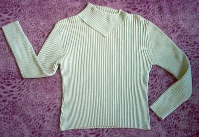 Faded Glory split neck ribbed long sleeved stretch size large fit medium