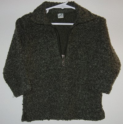 ELSATEX size 3 half zip olive sweater made in Lebanon