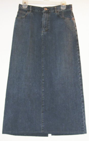 ANN TAYLOR JEANS long straight jean skirt size 4 like new