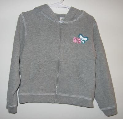 gorgeous brand new Green Dog grey gray glitter butterfly hoodie size 4/5 NWT
