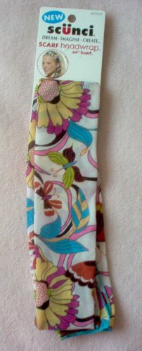 brand new SCUNCI floral retro hippie hair scarf headwrap 44 inches NWT