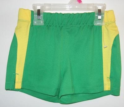 Girl Connection Green and Yellow Jersey Shorts sz XS 4/5
