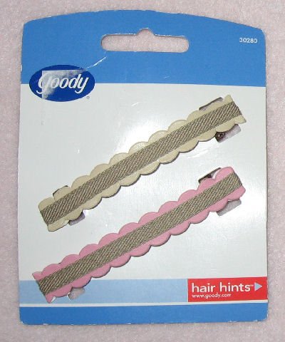 Brand new set of 2 pink and beige barrettes by Goody NIP