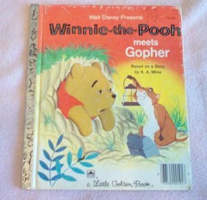 Winnie-the-Pooh Meets Gopher vintage Little Golden Book good condition