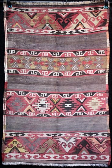 Antique Nomadic Elibelinde Tribal Kilim Afyon Anatolia