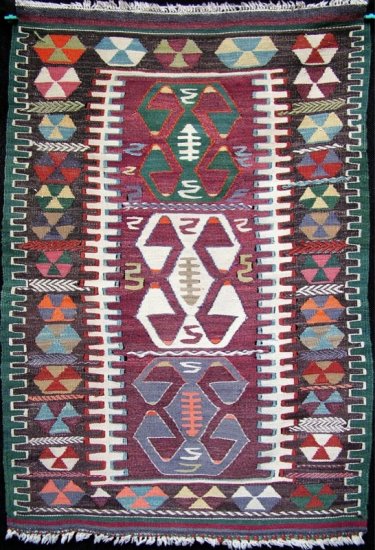 S Antique Tribal Kilim, Esme Usak Anatolia. Cicim Çicim