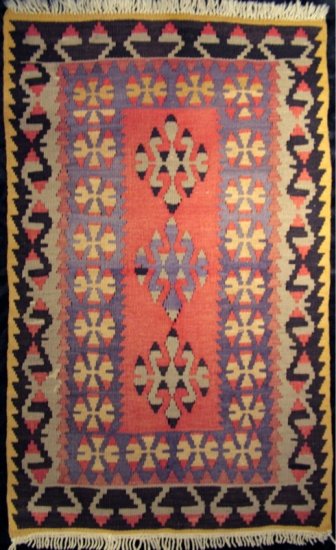 Semi Antique Nomadic Tribal Kilim from Yahyali Anatolia