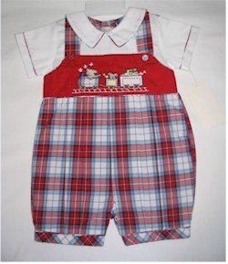 3 month one piece red plaid jumper
