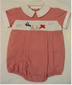 3 month one piece red checkered jumper