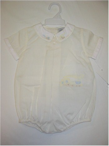 9 month yellow one piece jumper with train