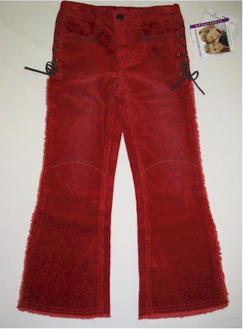 size 5 Mary-Kate and Ashley orangy red corduroy pant with side stitching
