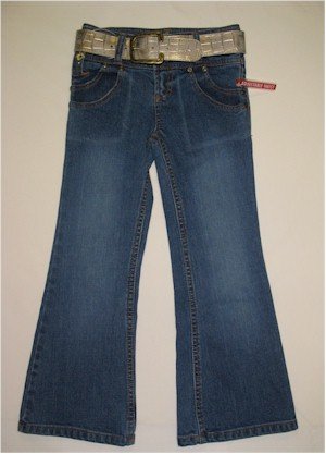 size 6X Route 66 flared jeans with belt