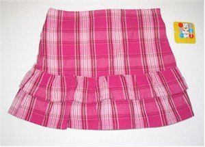 size 6 pink striped skirt with ruffles