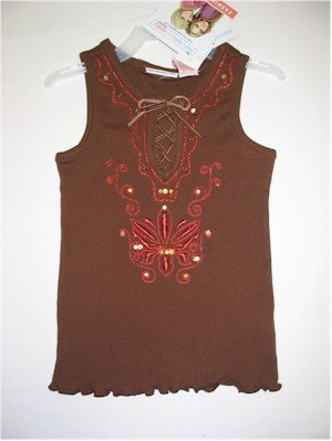 M(7/8) Mary-Kate and Ashley brown embellished tank top