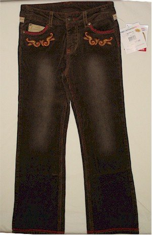 size 10 Mary-Kate and Ashley embellished whipstitched brown corduroy pants