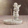 ALABASTRITE CHERUB ROUND INCENSE HOLDER