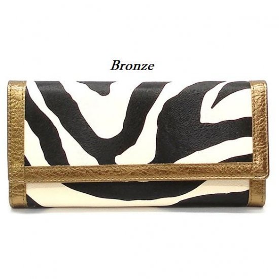 Zebra Print Women's Wallet, Bronze (120AW89)