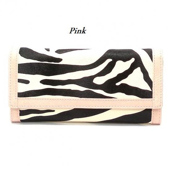 Zebra Print Women's Wallet, Pink (120AW89)