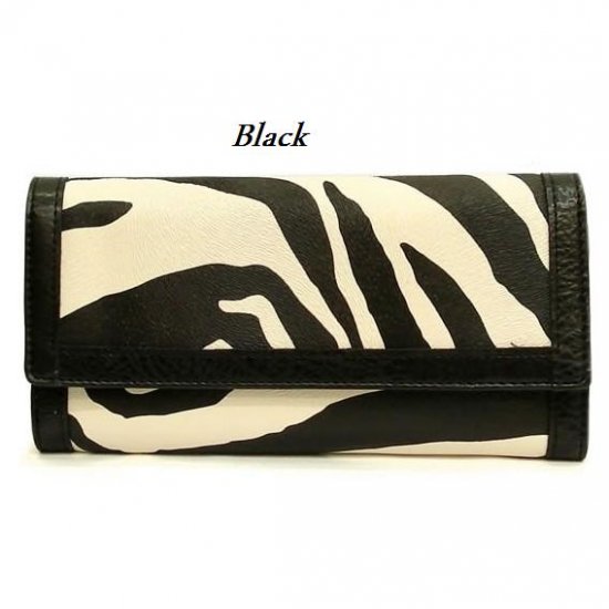 Zebra Print Women's Wallet, Black (120AW89)