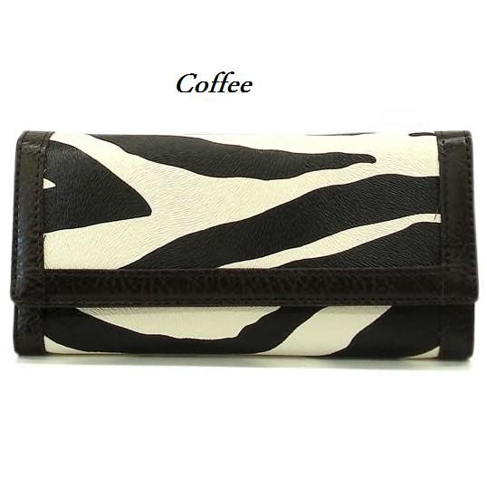 Zebra Print Women's Wallet, Coffee (120AW89)