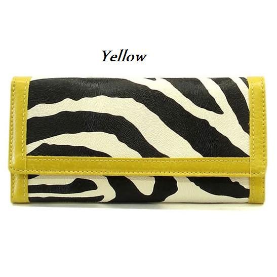 Zebra Print Women's Wallet, Yellow (120AW89)