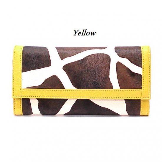 Giraffe Print Women's Wallet, Yellow (122AW89)