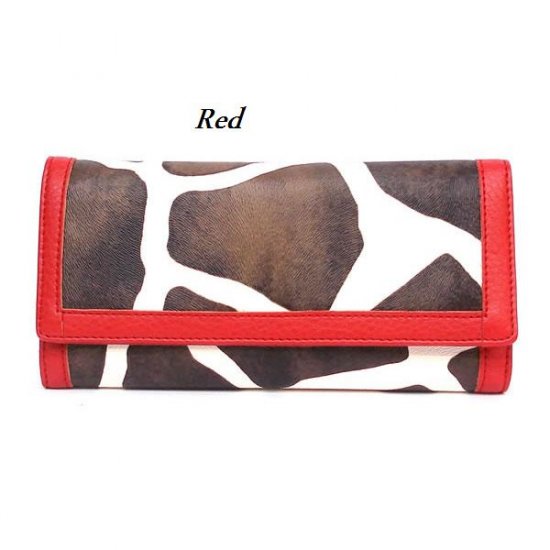 Giraffe Print Women's Wallet, Red (122AW89)