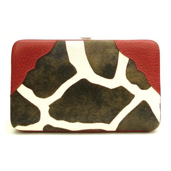 Giraffe Print Women's Wallet, Red (122AW135)